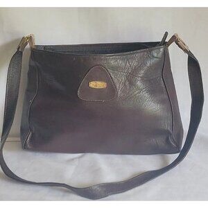 Max Chaoul Couture Purse Vintage Leather Brown Shoulder Handbag Velvet Lining
